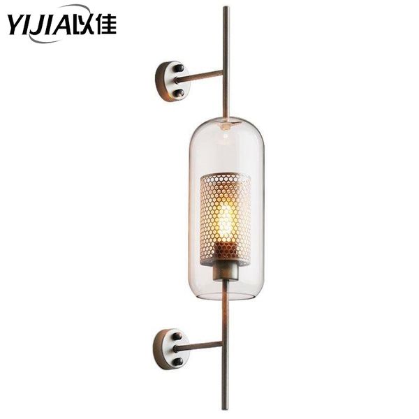 american modern wall light retro loft wall lamp headlamp art deco lighting glass lampshade wall+lamps bedside lamp dining room